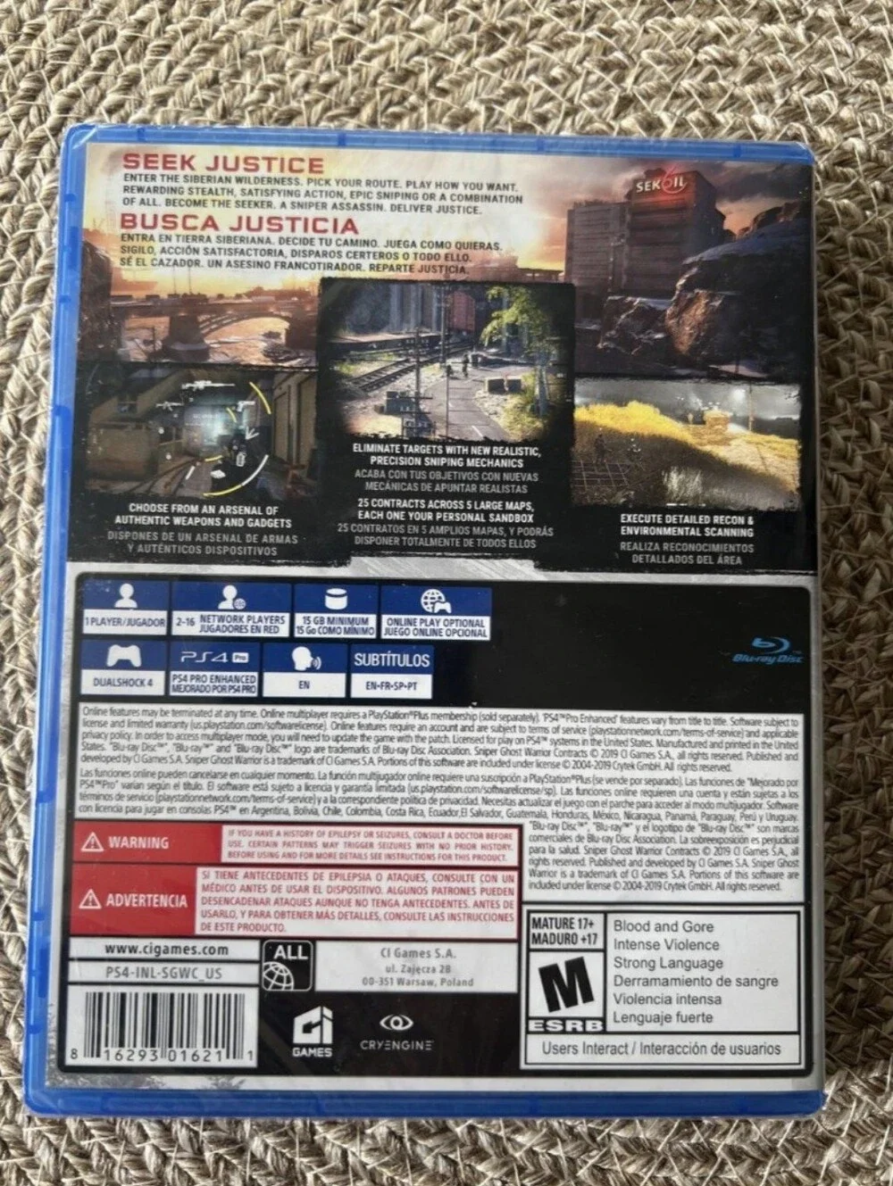 Sony PS4 Sniper Ghost Warrior Contracts - Blue, Black & White